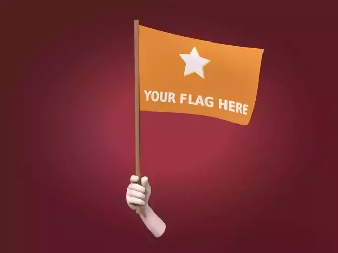 Cartoon Hand - Peace Sign Low-poly 3D model