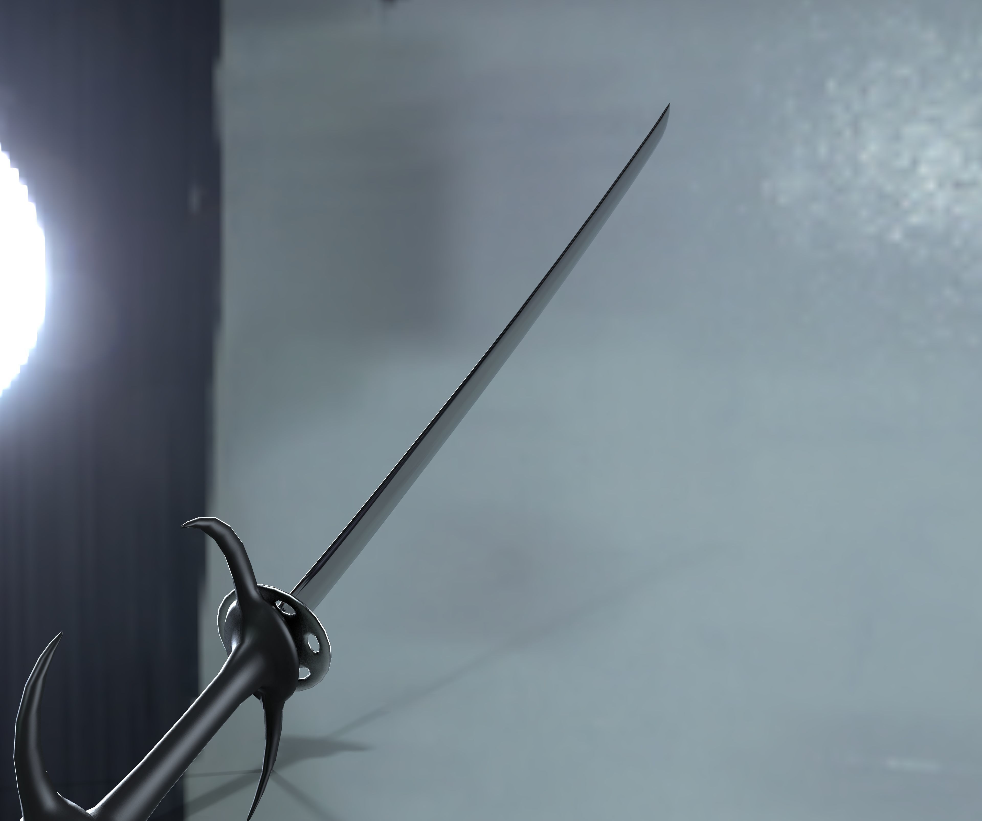 Low Poly Katana Hiroyachi Low-poly 3D model_1