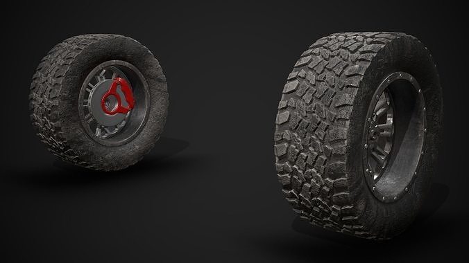 Wide Rear Wheel 3D model 5