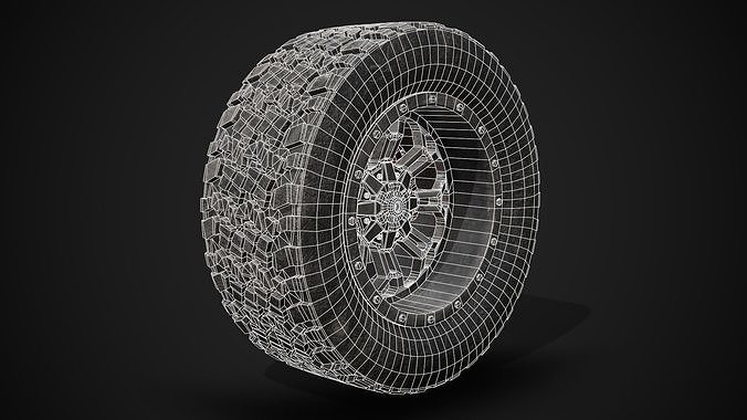 Wide Rear Wheel 3D model 7
