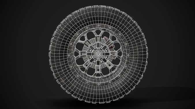 Wide Rear Wheel 3D model 6