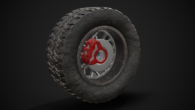 Wide Rear Wheel 3D model 3