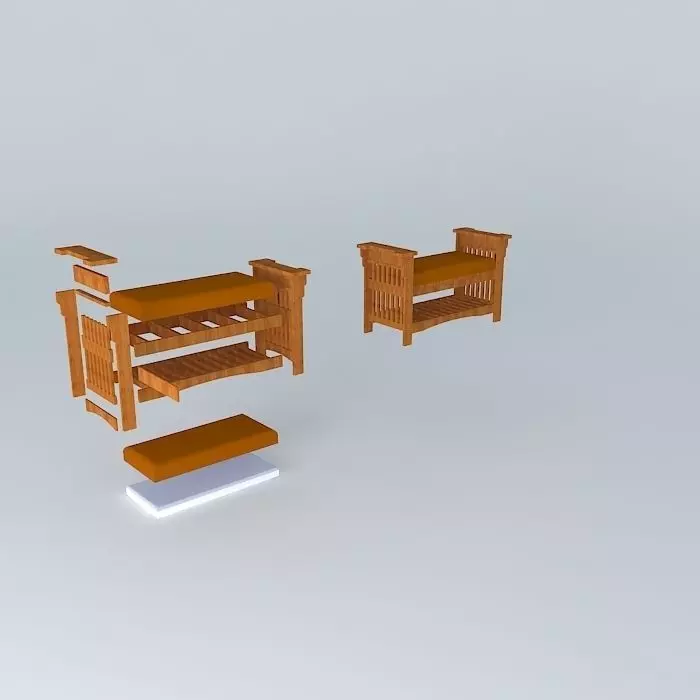 Mission Style Bench Free 3D model