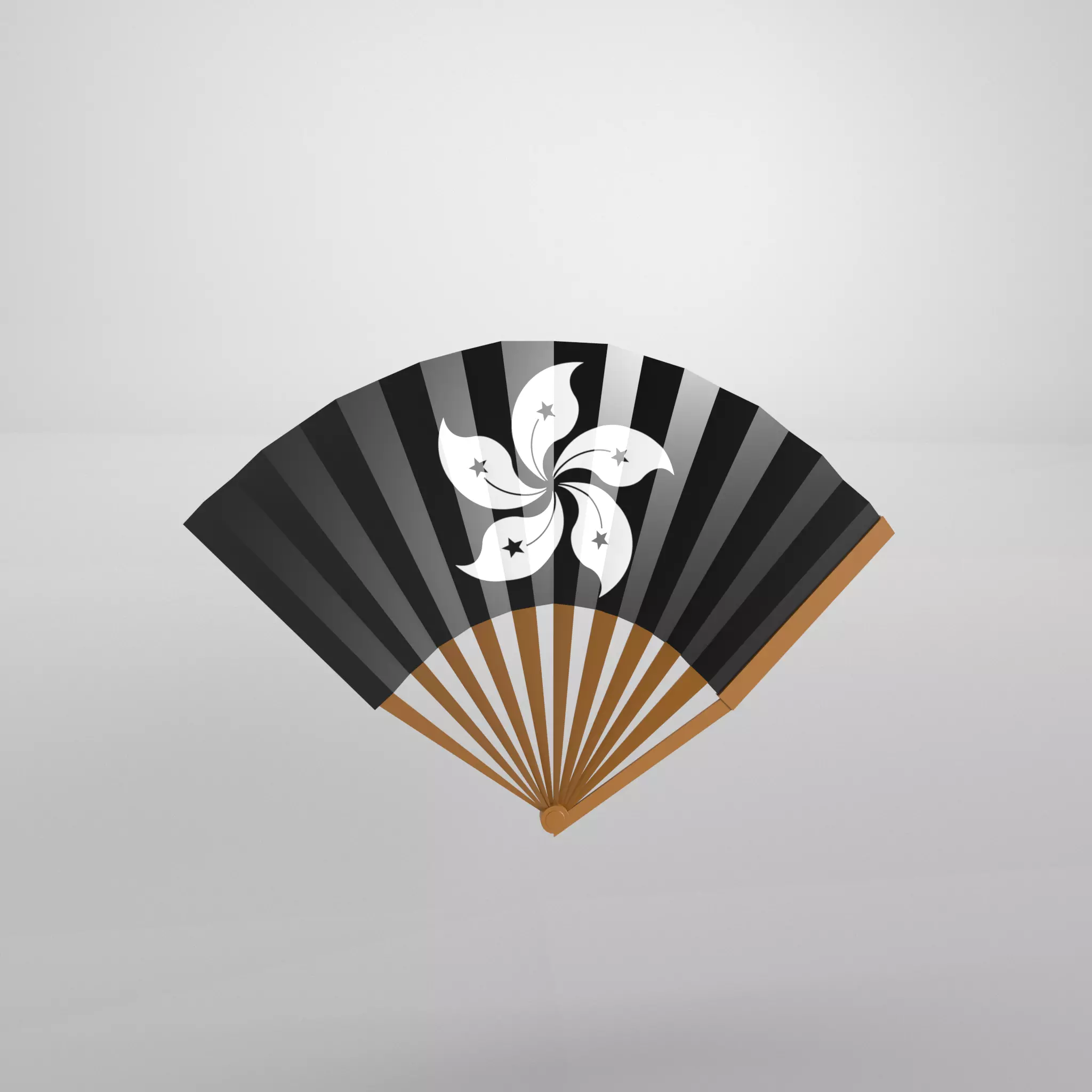 Paper Fan v1 011 Low-poly 3D model