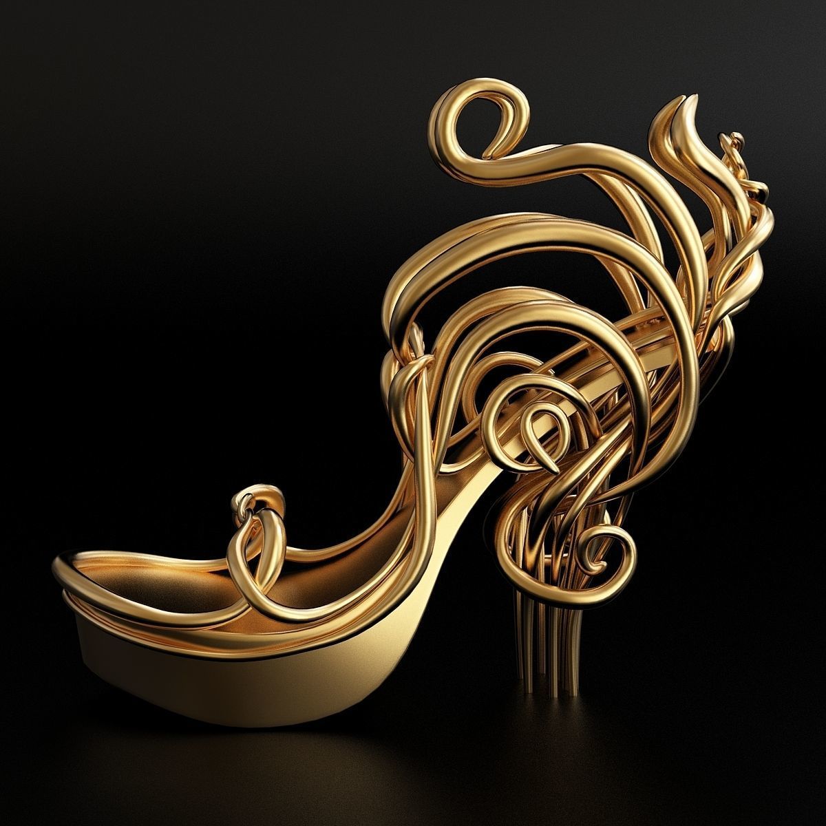 printable fashion shoe 3d model 3D print model_5