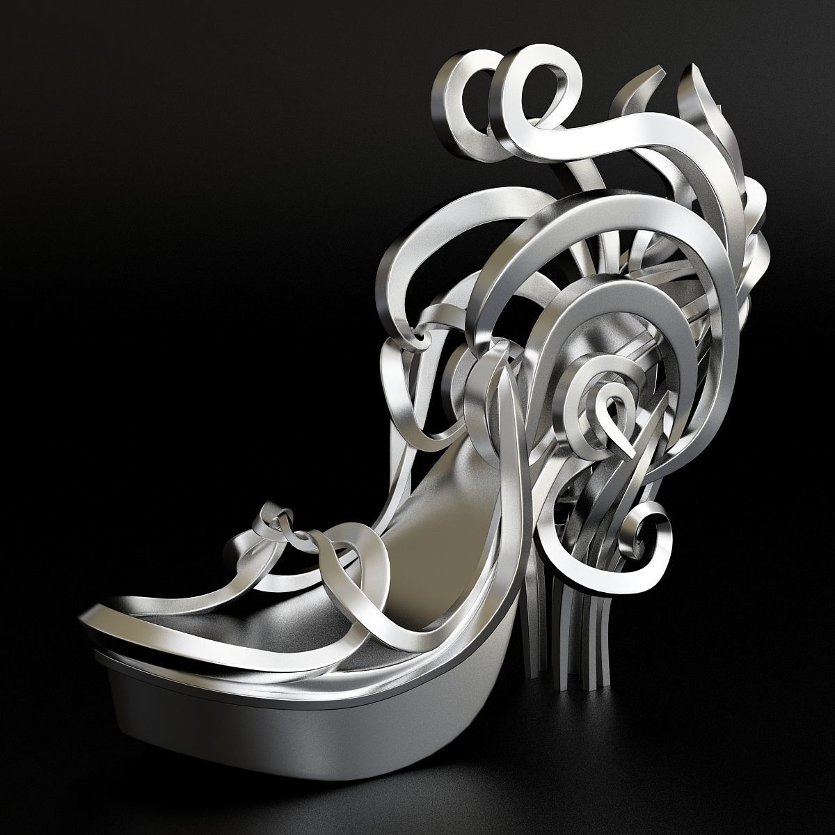 printable fashion shoe 3d model 3D print model_6