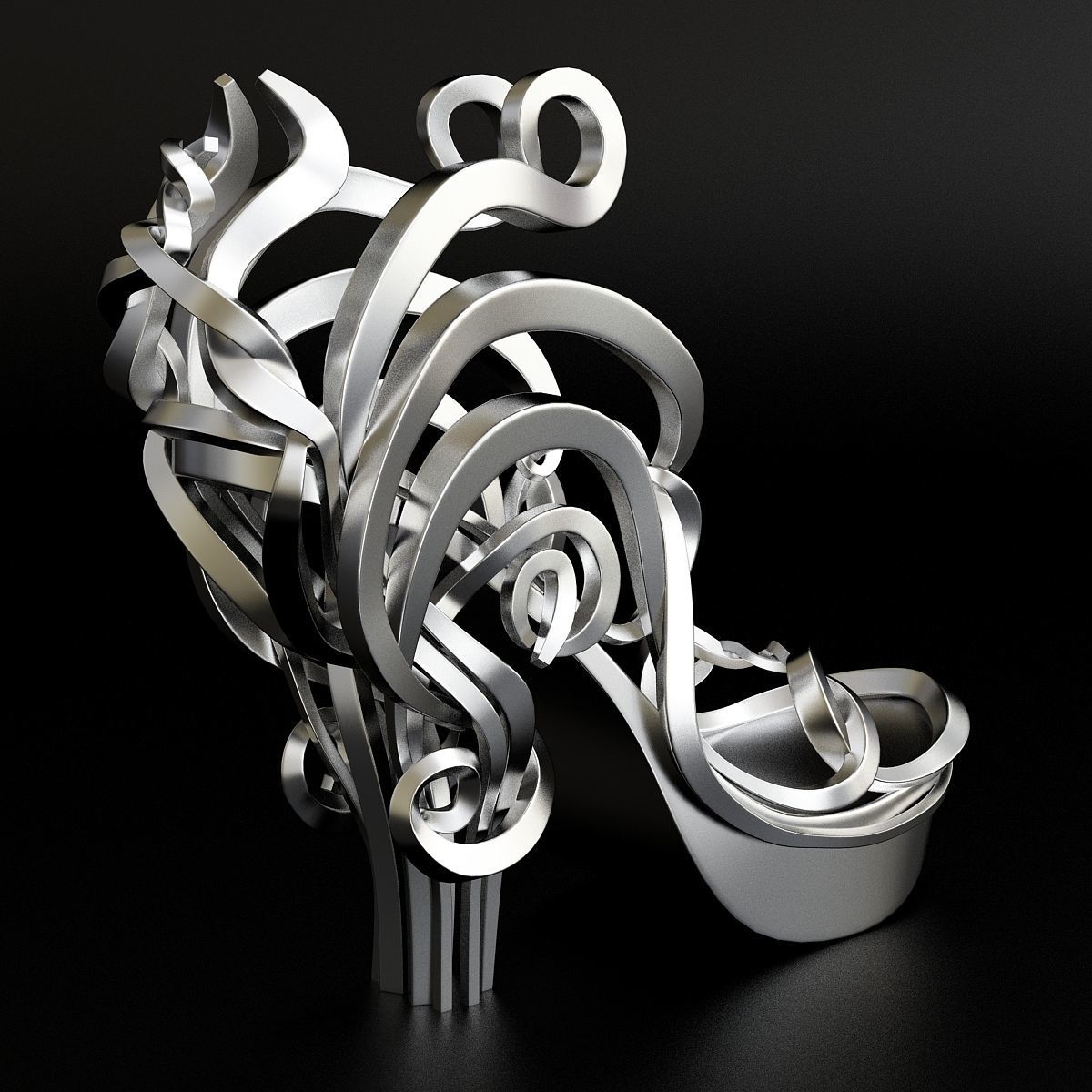 printable fashion shoe 3d model 3D print model_10