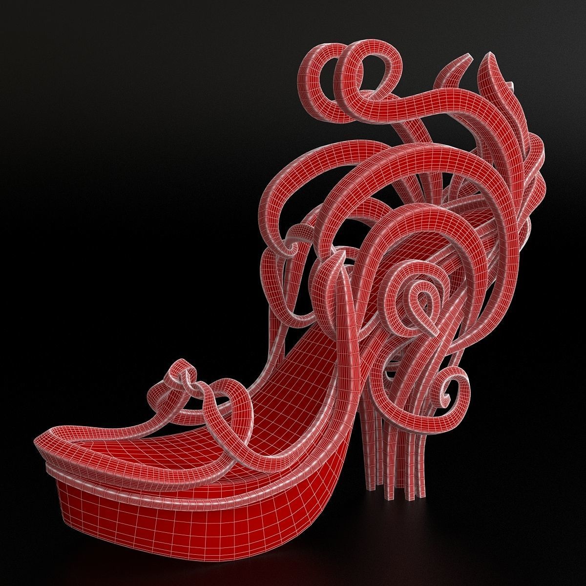 printable fashion shoe 3d model 3D print model_7