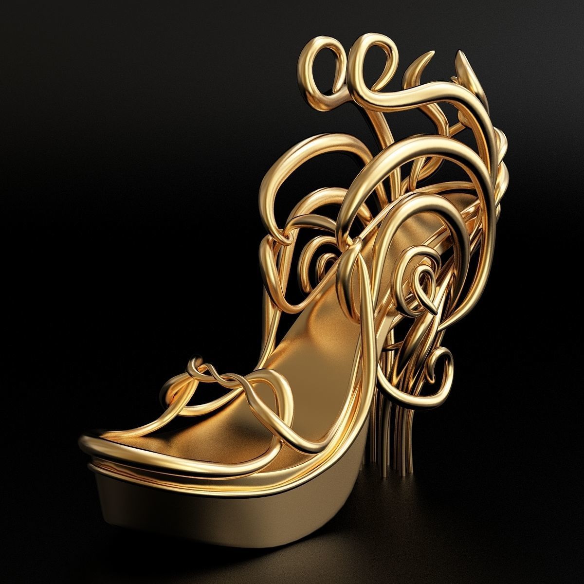 printable fashion shoe 3d model 3D print model_1