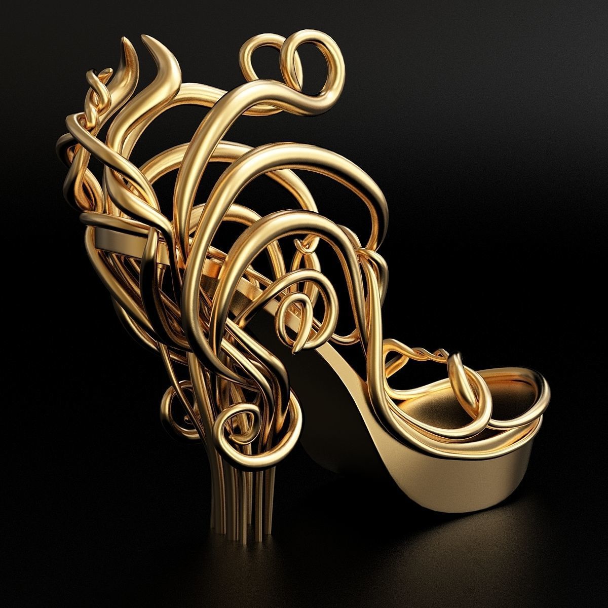 printable fashion shoe 3d model 3D print model_3