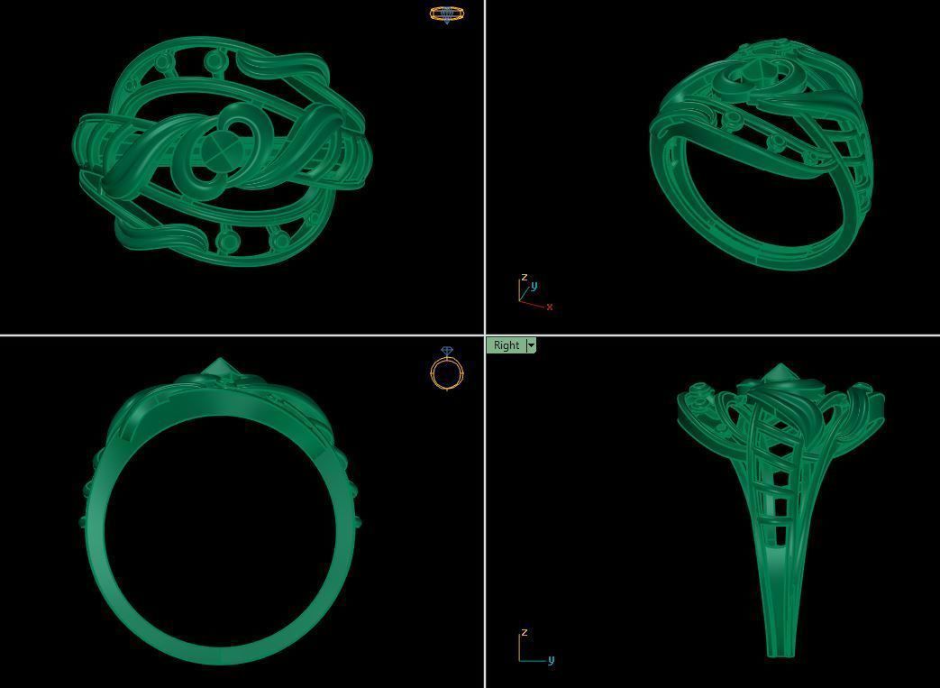 plain ladies ring 3D print model_3