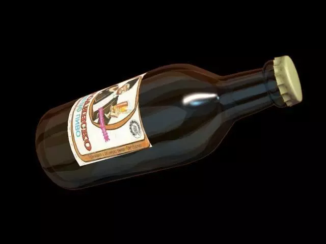 beer bottle Low-poly 3D model_0