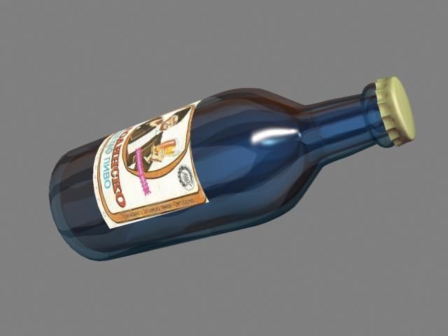 beer bottle Low-poly 3D model_4