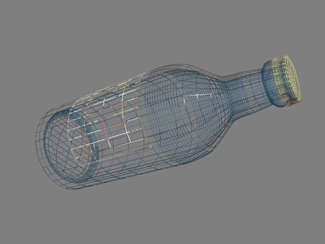 beer bottle Low-poly 3D model_3