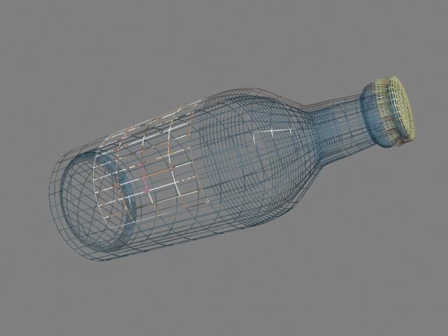 beer bottle Low-poly 3D model_2