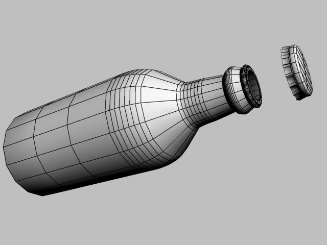 beer bottle Low-poly 3D model_7