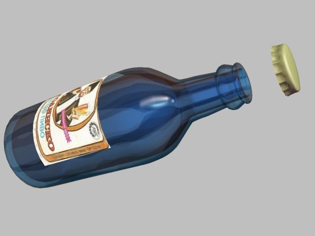 beer bottle Low-poly 3D model_9