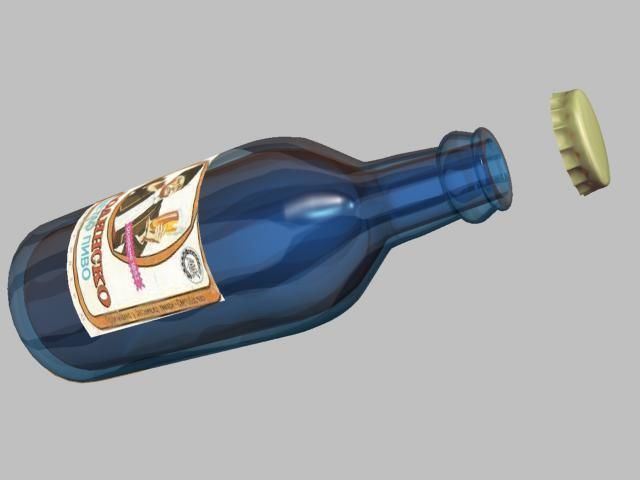 beer bottle Low-poly 3D model_8