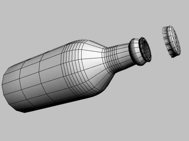 beer bottle Low-poly 3D model_6