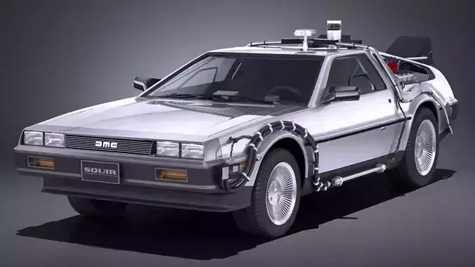 LowPoly DeLorean Back To The Future ep1 Low-poly 3D model