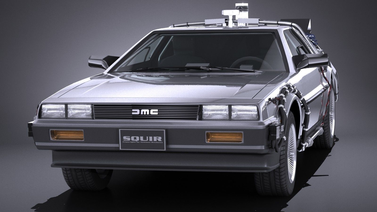 LowPoly DeLorean Back To The Future ep1 Low-poly 3D model_1