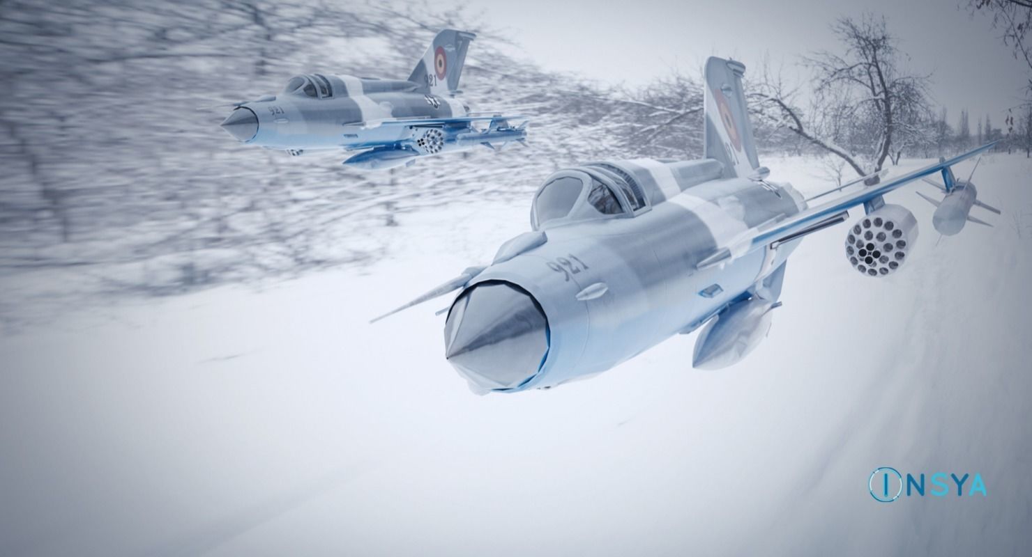 MiG 21 - Rigged and Animated - with Interior - M3 Low-poly 3D model_2