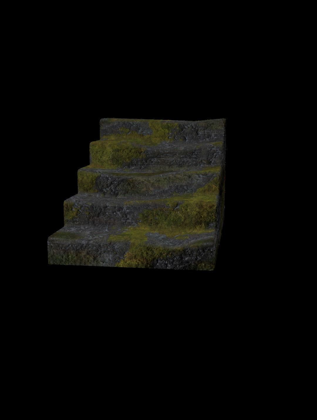 stairs game ready set of Low-poly 3D model_1