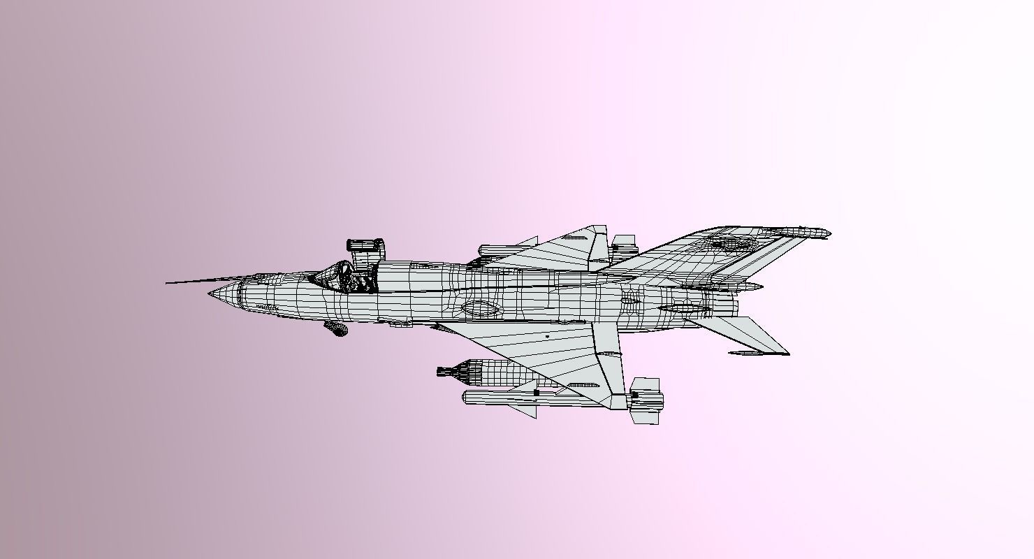 MiG 21 - Rigged and Animated - with Interior - M4 Low-poly 3D model_13