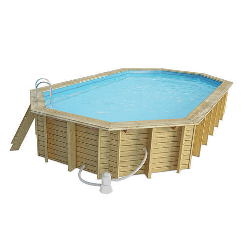 Wooden Long Swimming Pool 3D model