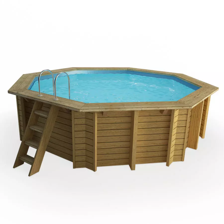 Wooden Swimming Pool Hexagonal 3D model_0