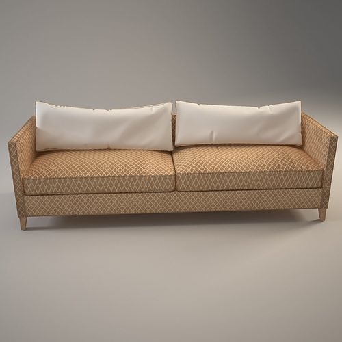 Gray Velvet Sofa 3D model