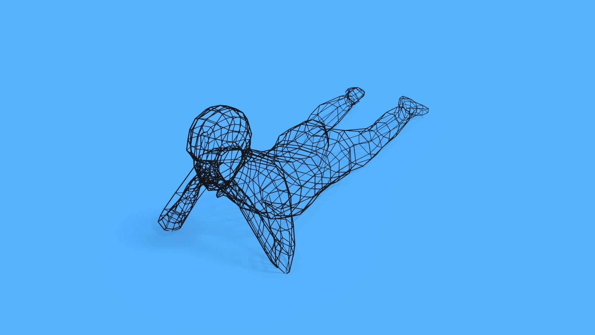 Low Poly Kid Laying Down Low-poly 3D model_9