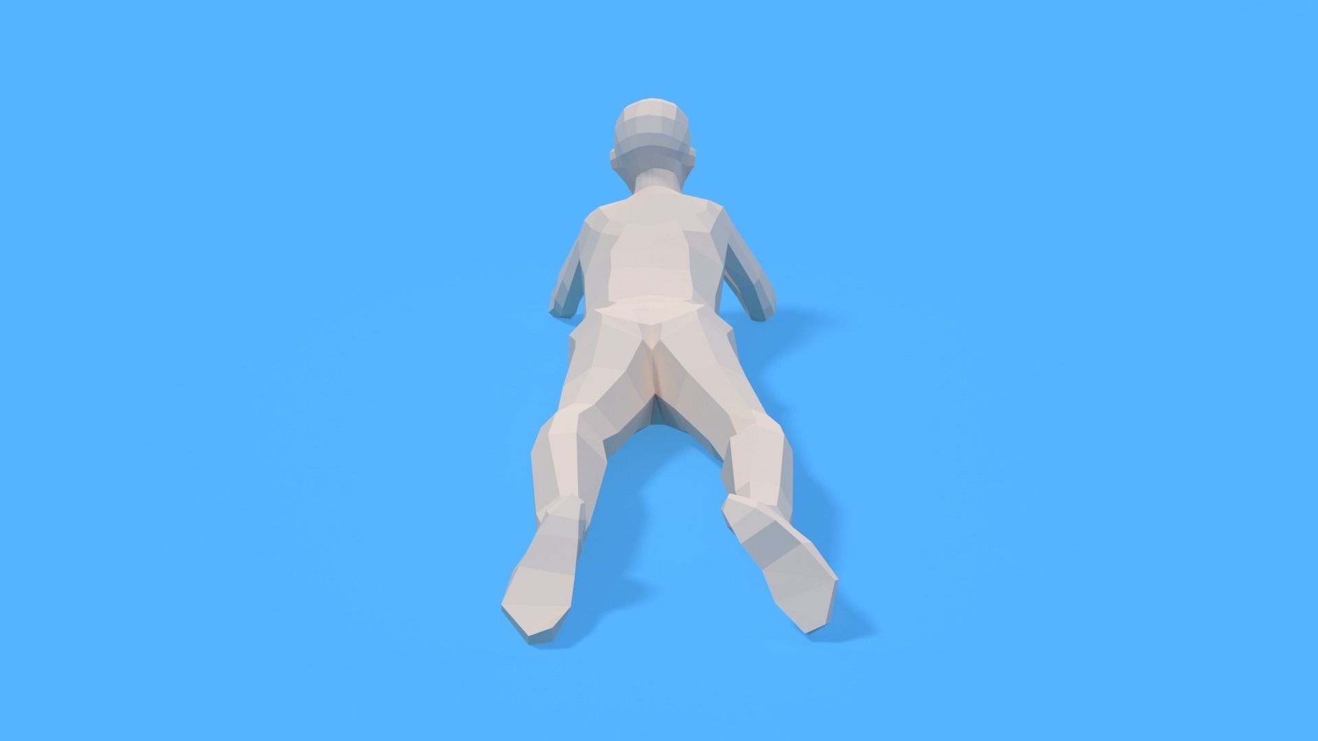 Low Poly Kid Laying Down Low-poly 3D model_5