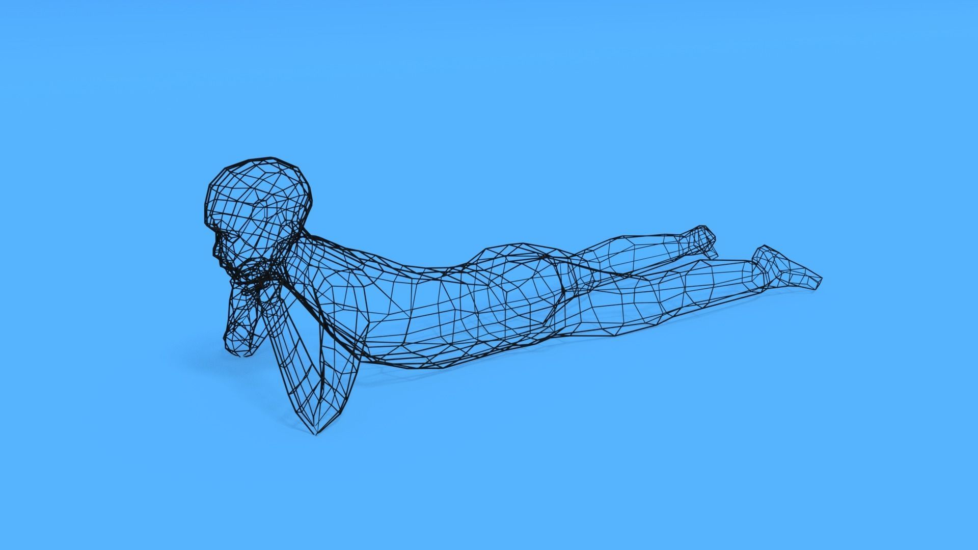 Low Poly Kid Laying Down Low-poly 3D model_8