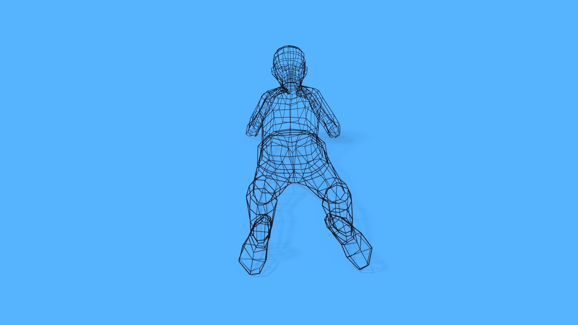 Low Poly Kid Laying Down Low-poly 3D model_15