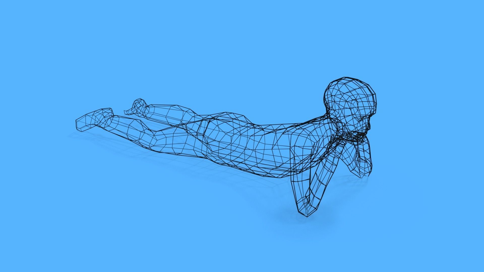 Low Poly Kid Laying Down Low-poly 3D model_11