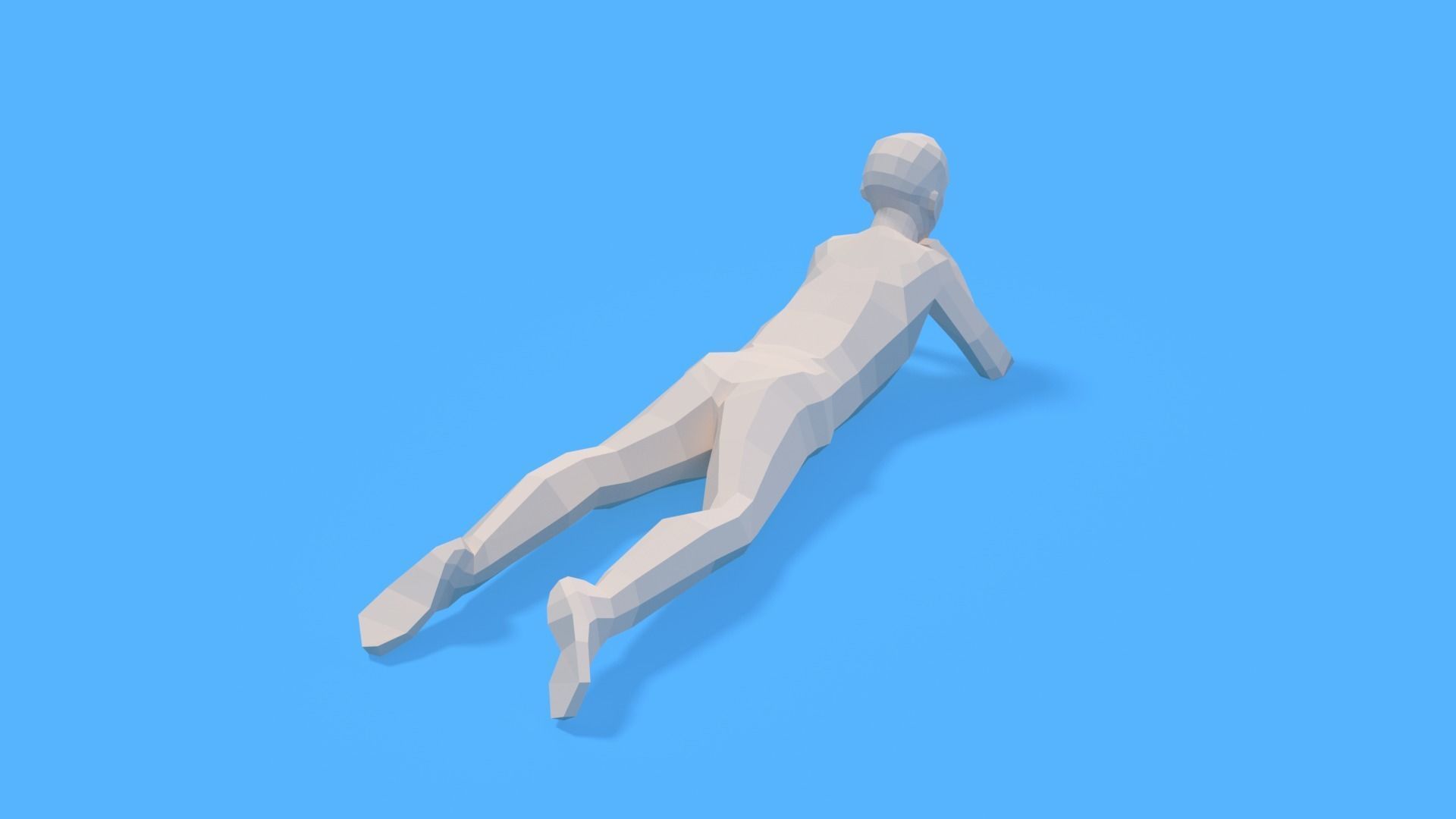Low Poly Kid Laying Down Low-poly 3D model_4