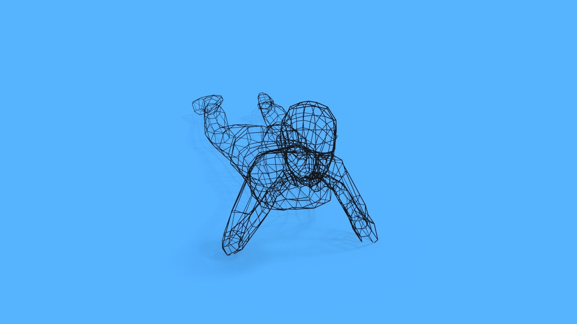 Low Poly Kid Laying Down Low-poly 3D model_10