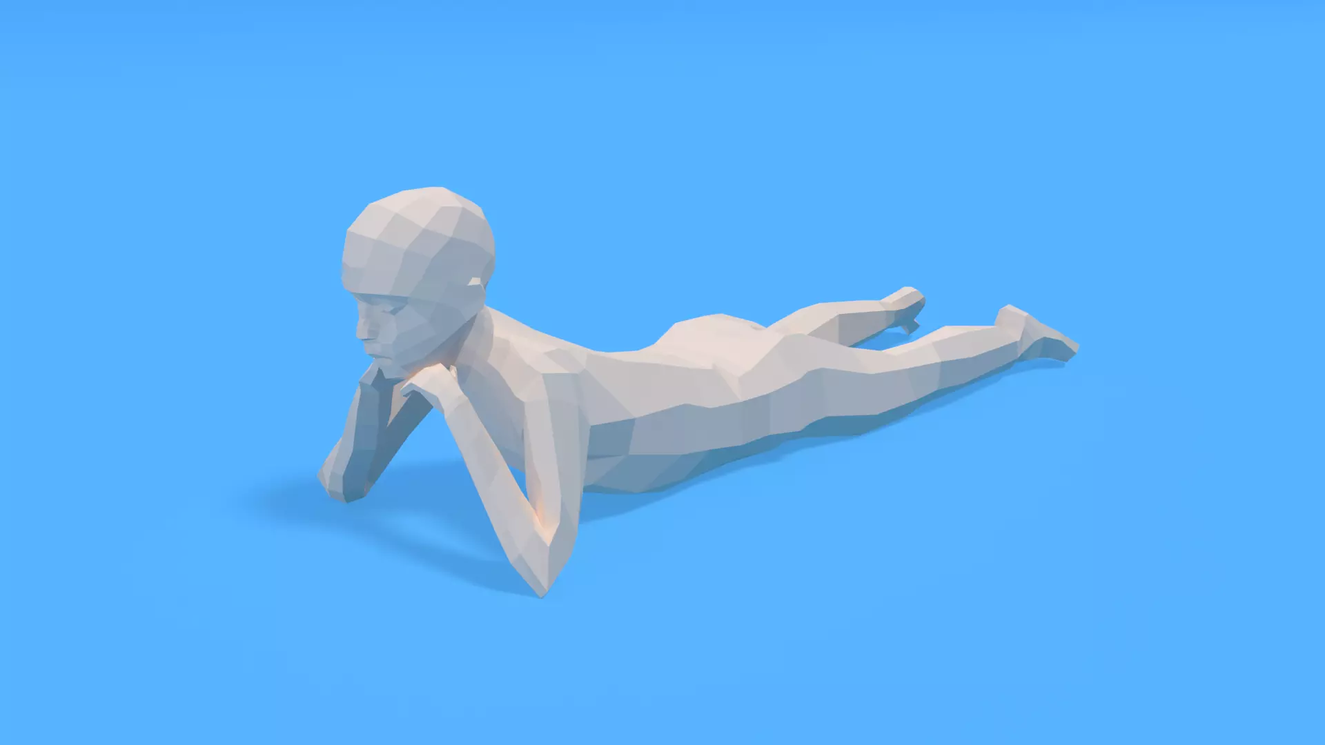 Low Poly Kid Laying Down Low-poly 3D model_0