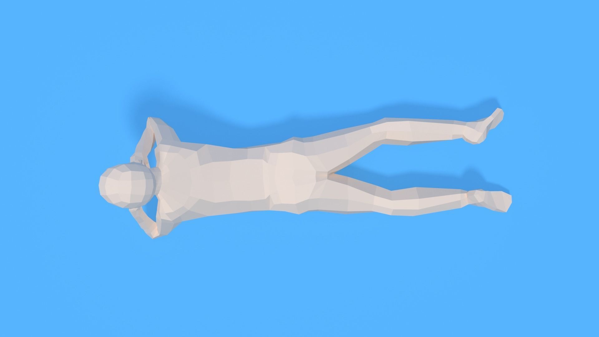 Low Poly Kid Laying Down Low-poly 3D model_7
