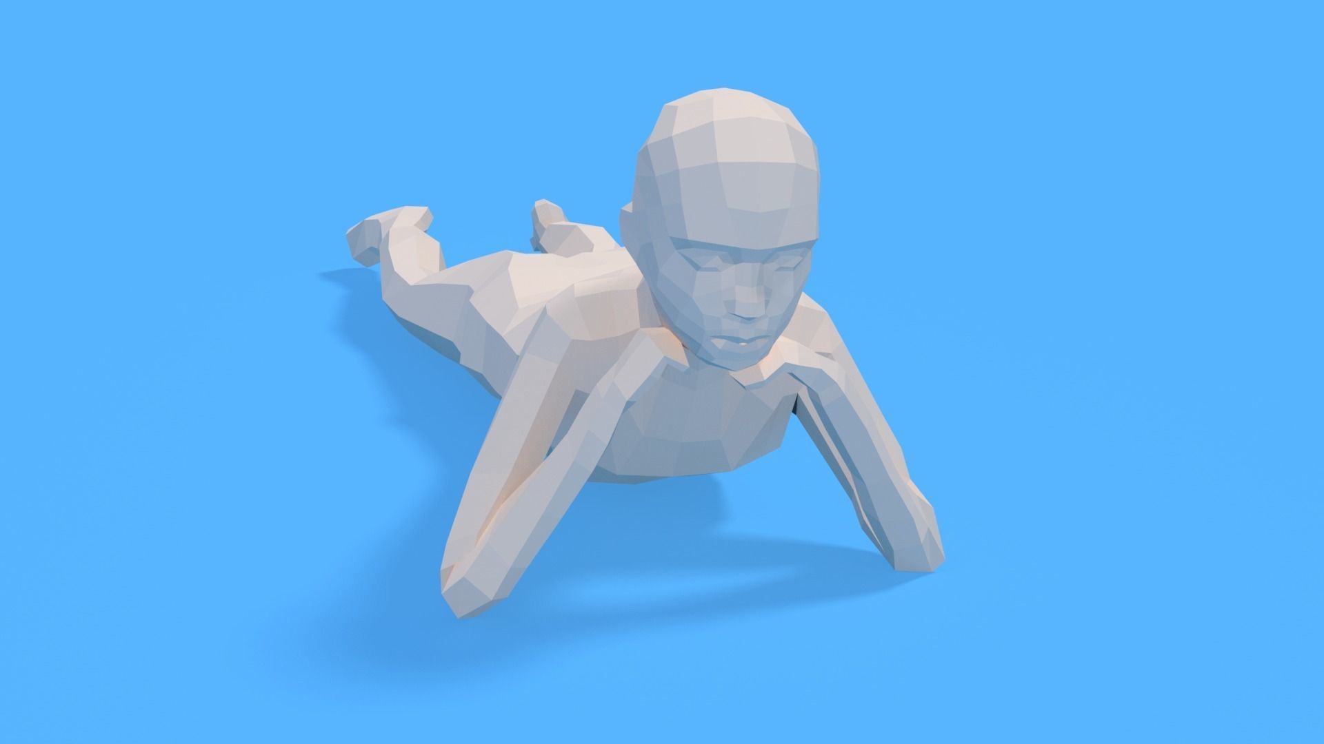 Low Poly Kid Laying Down Low-poly 3D model_2