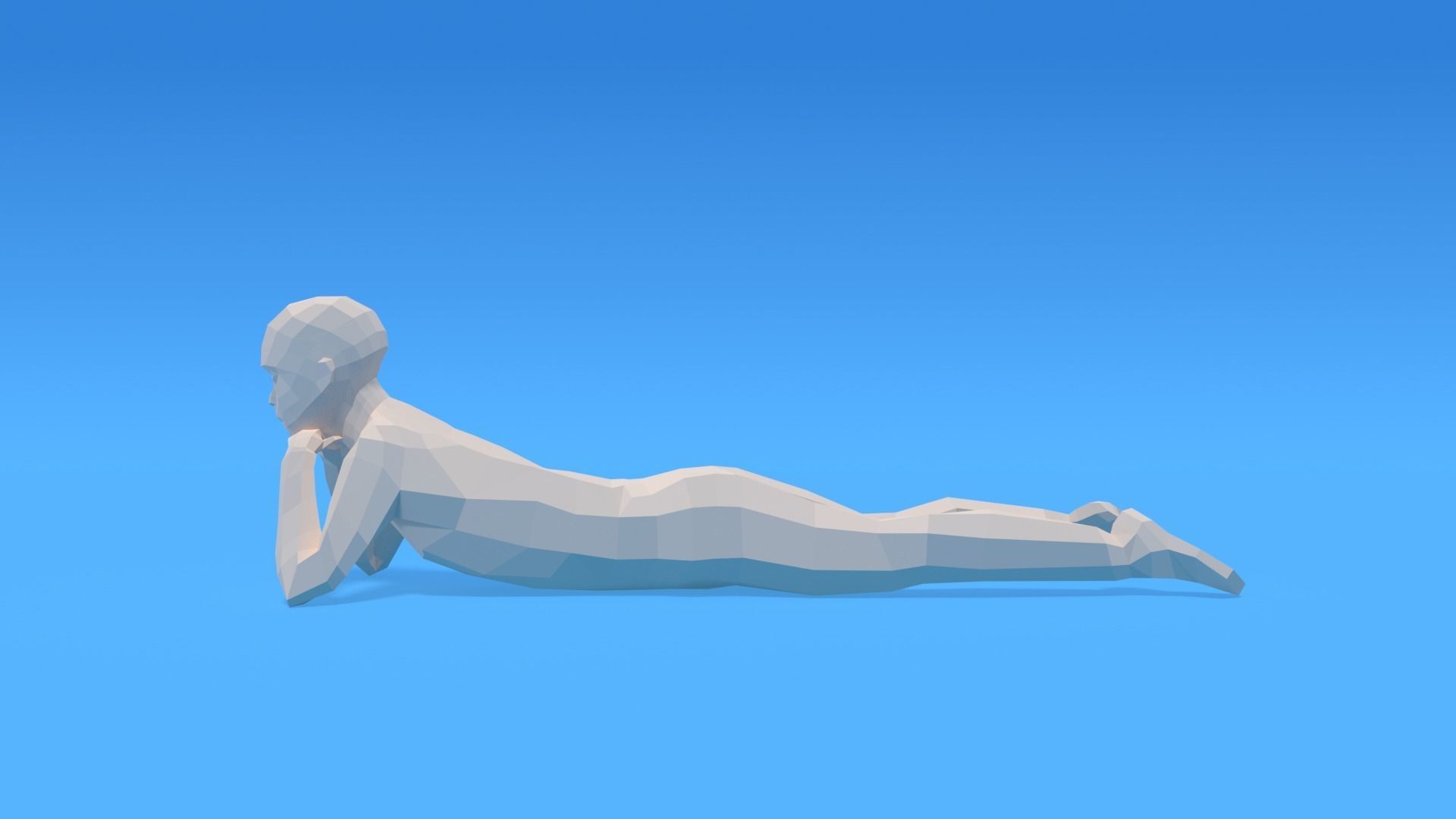 Low Poly Kid Laying Down Low-poly 3D model_1