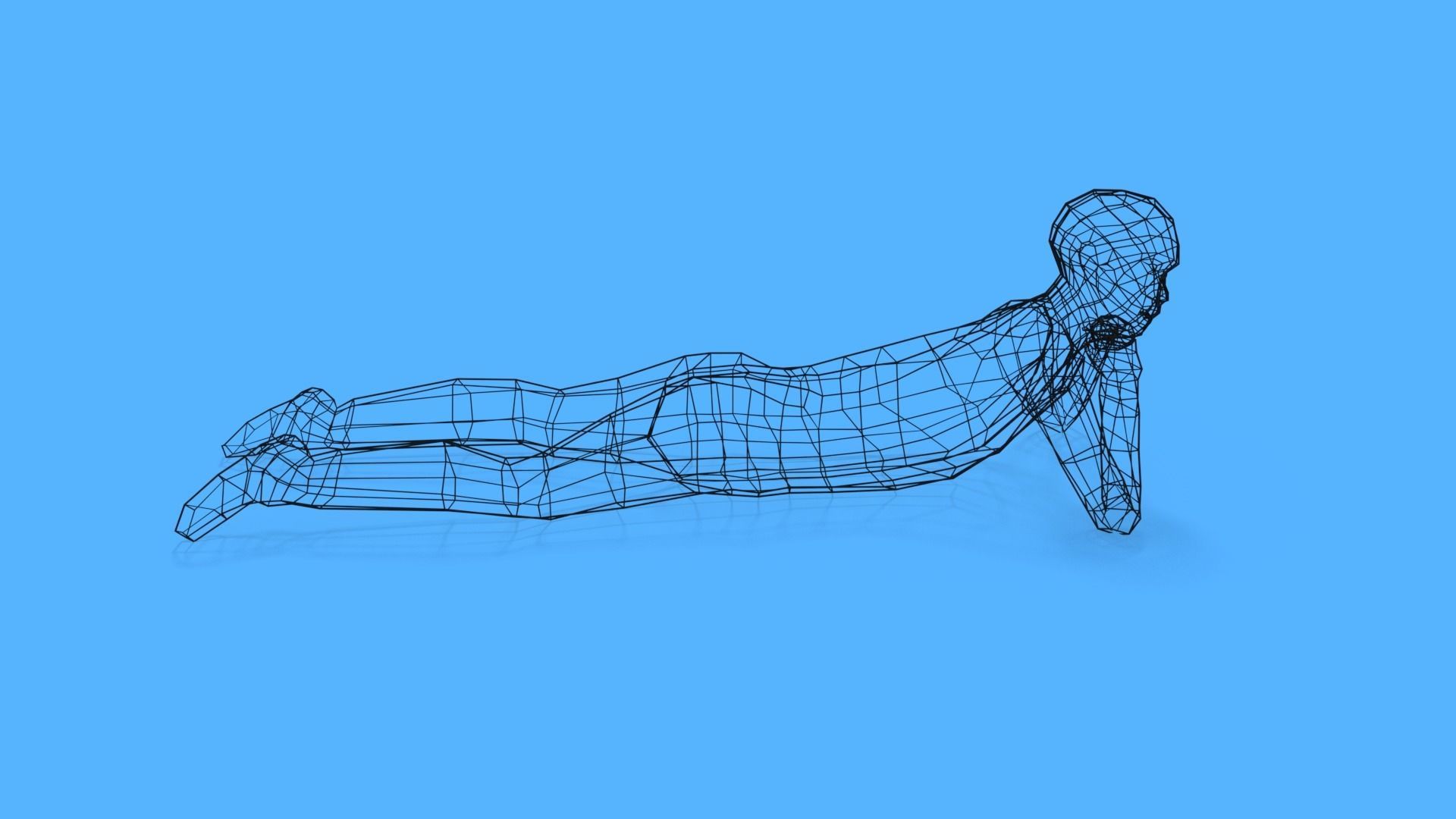 Low Poly Kid Laying Down Low-poly 3D model_12