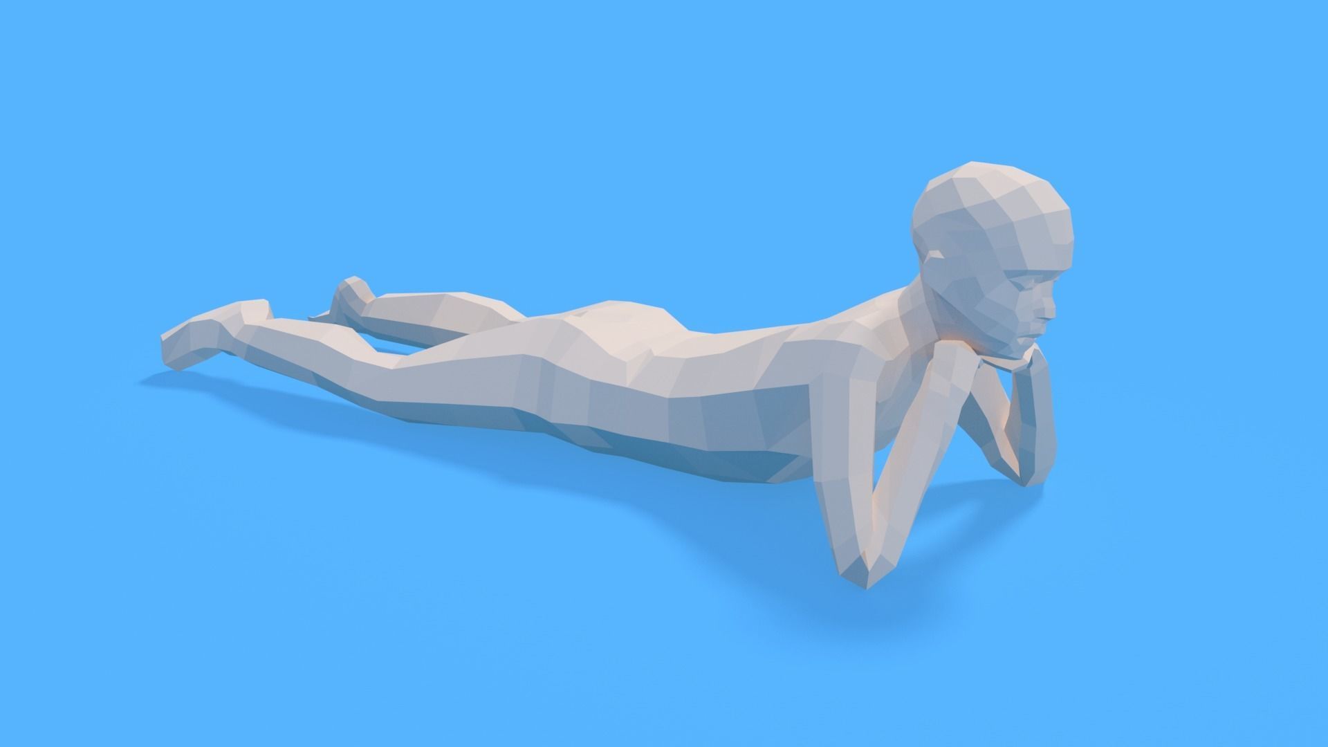 Low Poly Kid Laying Down Low-poly 3D model_3