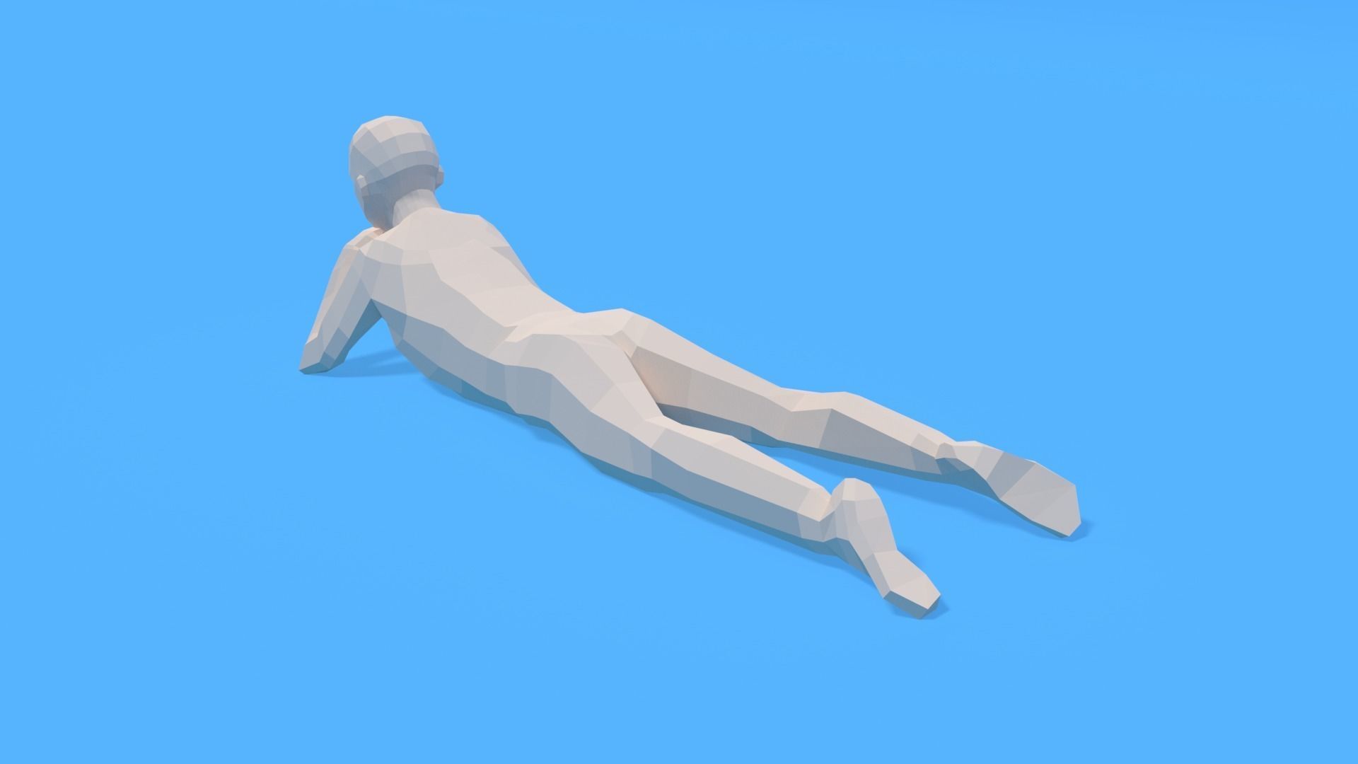 Low Poly Kid Laying Down Low-poly 3D model_6