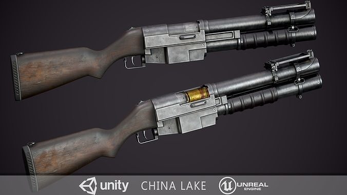 China Lake Grenade Launcher Low-poly 3D model