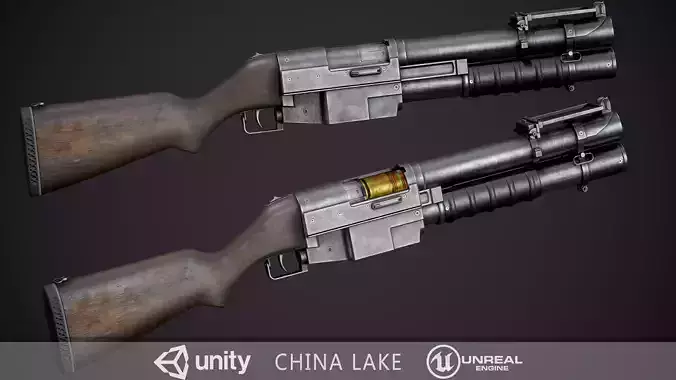 China Lake Grenade Launcher Low-poly 3D model