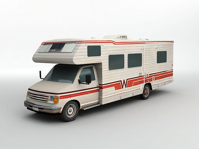 Vintage RV Recreational Vehicle Motorhome Low-poly 3D model