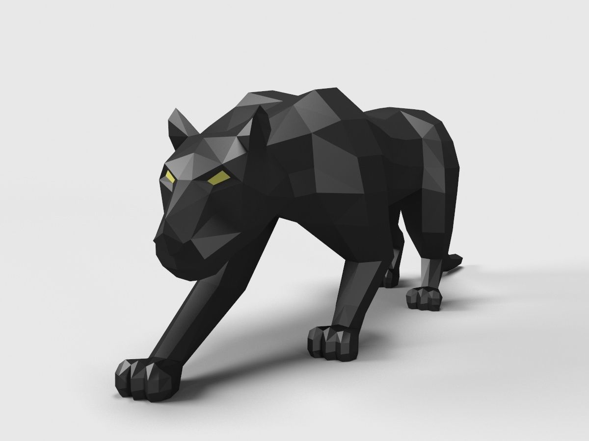 Panther Puma low poly 3D model_1