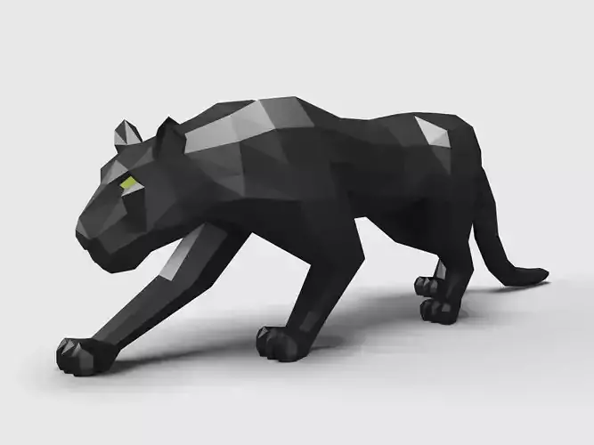 Panther Puma low poly 3D model